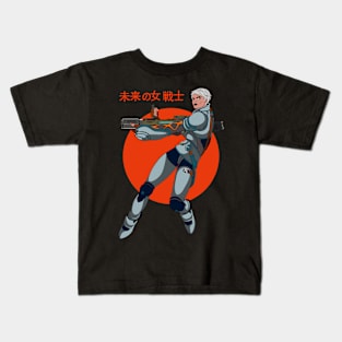 FEMALE CYBER-WARRIOR 01 Kids T-Shirt